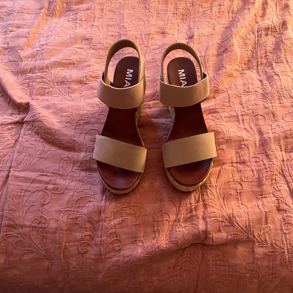 MIA Light Tan Platform Heels